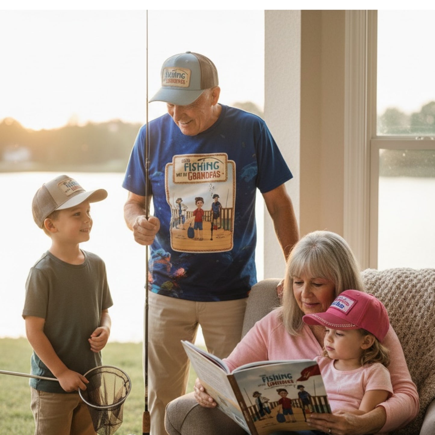Going Fishing with My Grandpas T-Shirt for Youth/Grandma Cookie Books